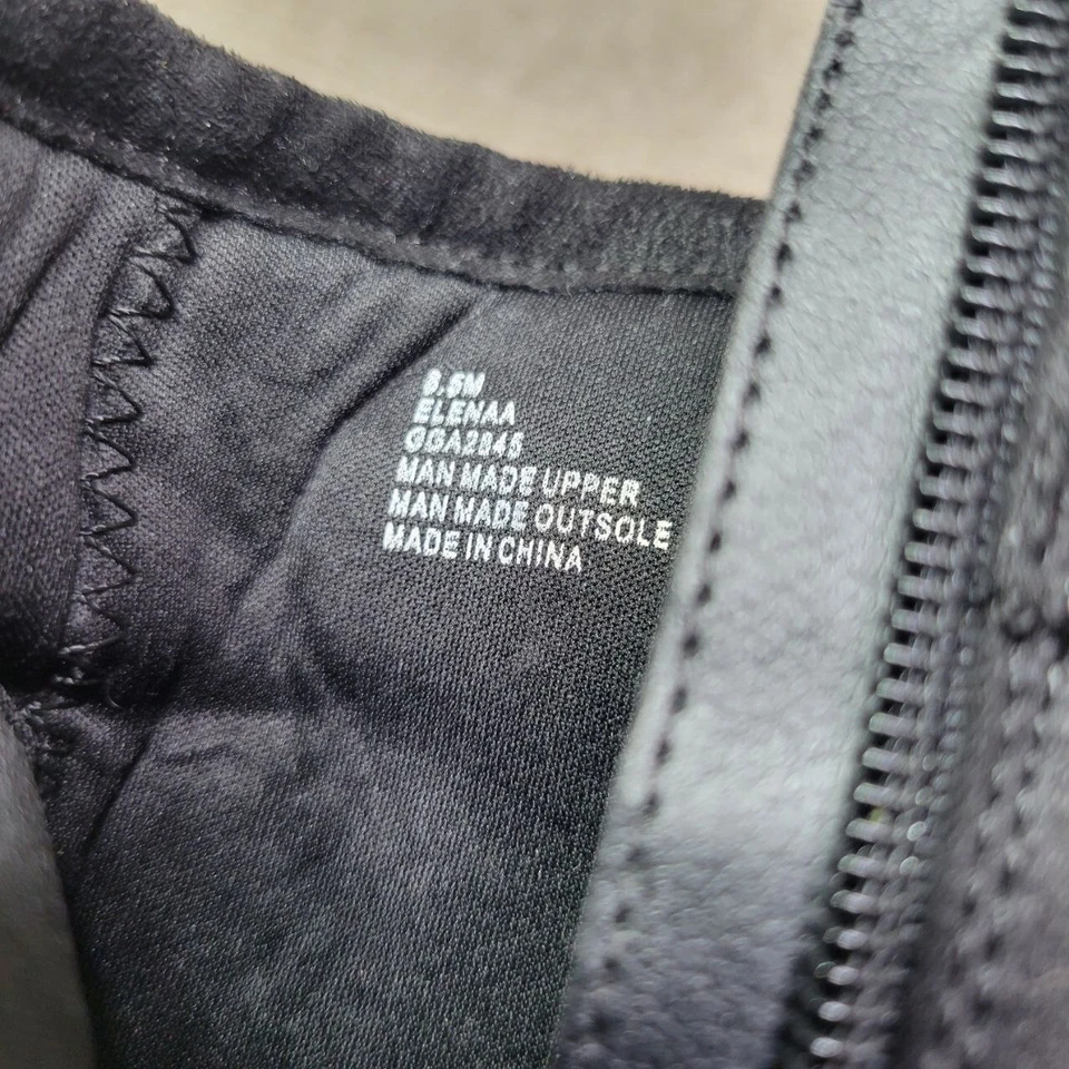 Botín Mia Amore Distressed Elenaa-W para mujer 8,5 M negro gamuza Nova tiras cremallera Foto 2 de 4