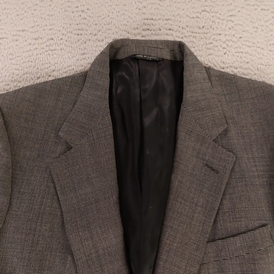 Jaqueta Aquascutum Antiga L Cinza Olho de Pássaro 100% Lã Sarja Penteada Blazer Canadá 44R - Imagem 2 de 4