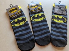 3 Pair Batman Ankle High Socks Women 9-11 DC 
