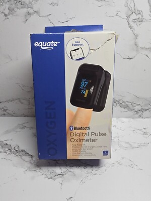 Equate Bluetooth Digital Pulse Oximeter w/Lanyard Fingertip Oxygen Level Pulse