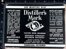 Distillers Mark Whiskey Label - KENTUCKY