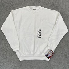 Vintage Tultex Sweatshirt Womens M White 90s Pullover Blank Long Sleeve NWT