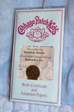 Cabbage Patch Kids- Modern Boy Birth Certificate ~ London Javier September 1st