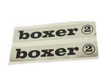 COPPIA SCRITTE CROMATE ADESIVE PIAGGIO BOXER 2 PER SERBATOIO  \