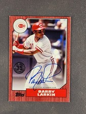 2022 Topps Series 2 #87BA-BL Barry Larkin Auto #11/25 Red ebay 1/1 Jersey Match