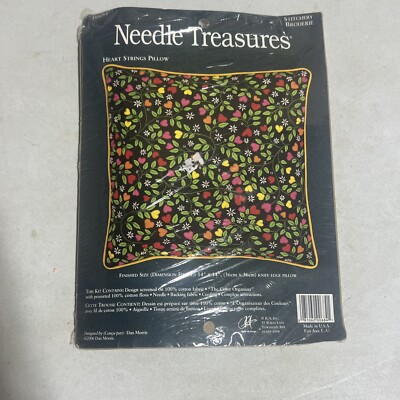 Needle Treasures Heart Strings Pillow Kit Embroidery StitchIng  Dan Morris New