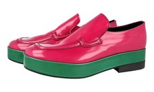 PRADA Leather Platform Loafer Dress Shoes - 2DG117 Pink Green -  US 11 EU 44