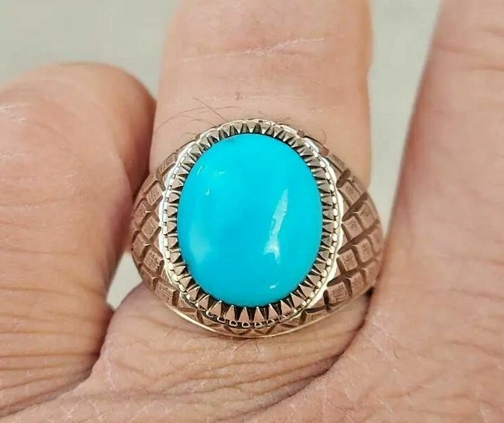 Best Quality Unique Feroza Turquoise Vintage Handmade Silver Ring Big Oval  Shape Real Turquoise Ring Exclusive Mens Big Feroza Ring - Etsy