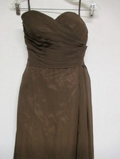 Strapless Prom Dress Long Dark Brown Taffeta Evening Gown +P-5