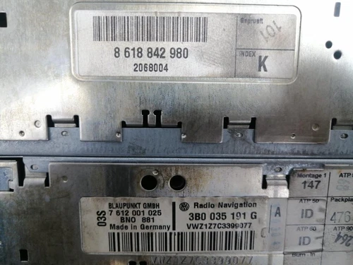 3B0035191G Sistema Navegacion Gps para VOLKSWAGEN PASSAT VARIANT (3B6) 1342104 - Imagen 10 de 10
