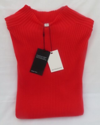 LADIES MARKS AND SPENCER AUTOGRAPH FLAME RIBBED TENCEL RICH JUMPER SIZE 12