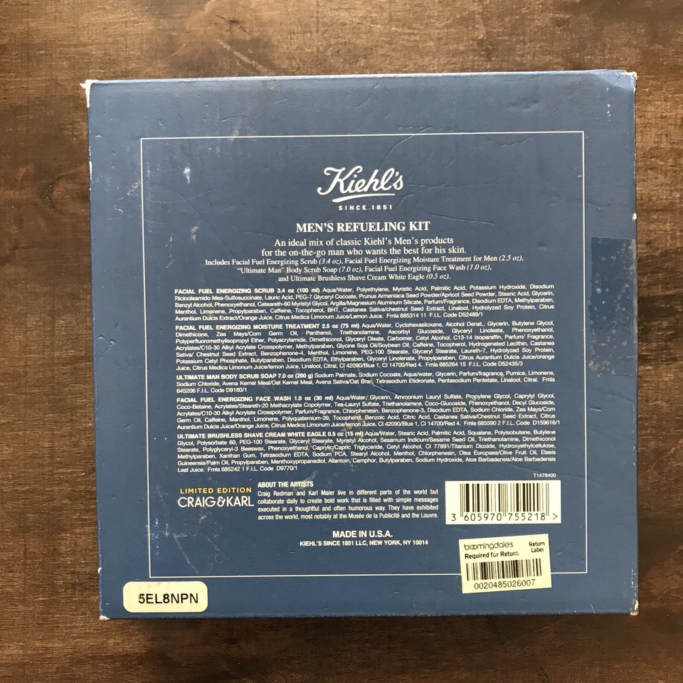 Juego de reabastecimiento de combustible para hombre Kiehls edición limitada Craig & Karl 2,5 fl oz Foto 3 de 3