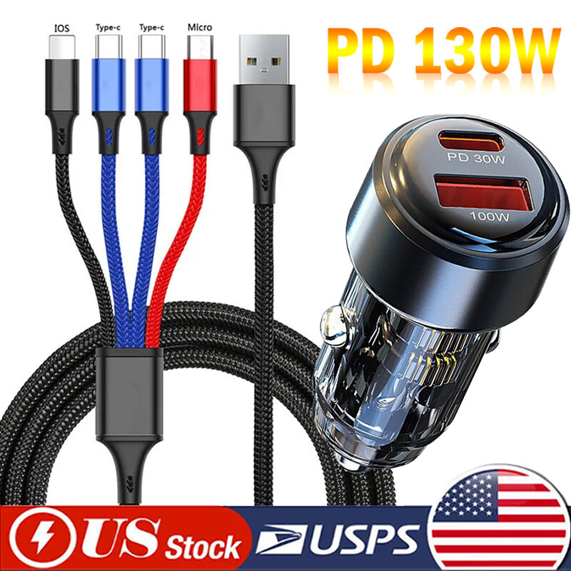 4-in-1 Multi USB Fast Charging Cable for iPhone Android Type C Micro