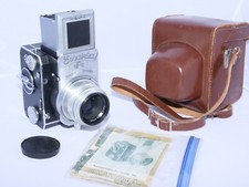 Ihagee Exakta 66 film Vintage SLR. ZEISS Tessar 80mm f2.8 Lens. Case. CLA'D.