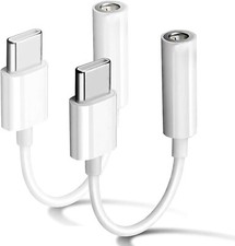 2 USB-C Type C Adapter Port to 3.5MM Aux Audio Jack Earphone Headphone Cable USB