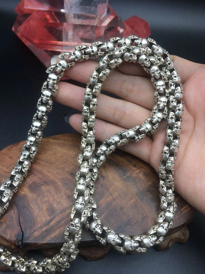 Raro Collar Miao Chino Miao Plata Tibetana Hecho a Mano Joyería Foto 4 de 4