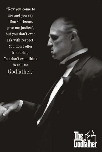 THE GODFATHER POSTER - Profile Respect Quote NEW 24X36 | eBay