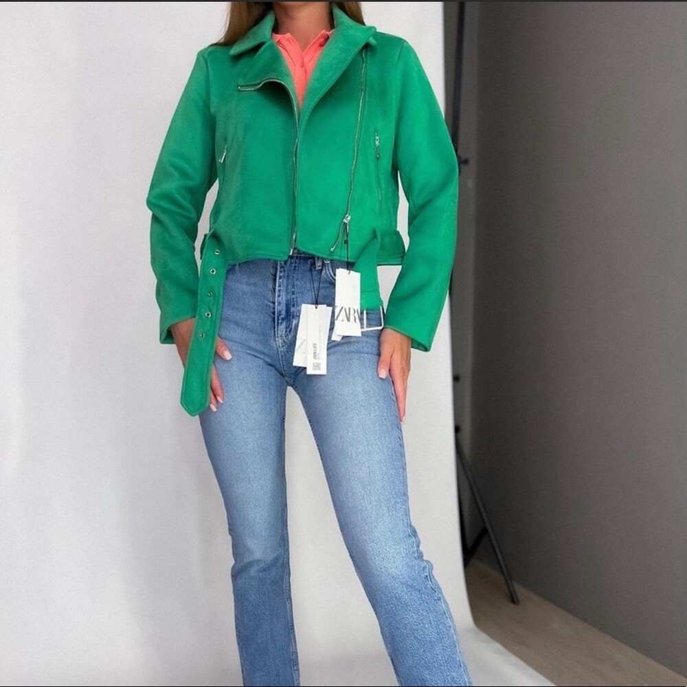 ZARA FAUX LEATHER ZIPPER JACKET. XS | eBay