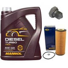 Motoröl Set 5W40 5 Liter + Ölfilter + Ölablassschraube für Seat Inca VW Caddy