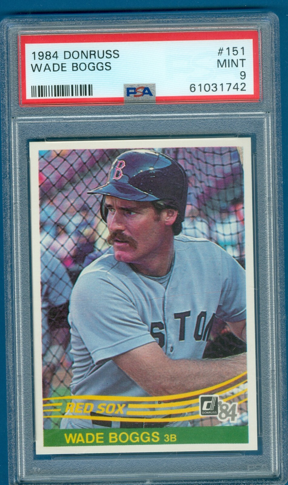 1984 Donruss Baseball #151 Wade Boggs Red Sox PSA 9 Mint (Dead Centered) 2nd Yr.