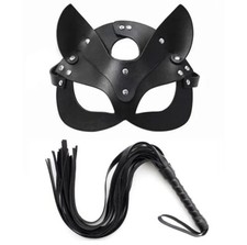 Katzenmaske Und Peitsche Leder Bdsm Fetisch Dominanz Sexy Cosplay