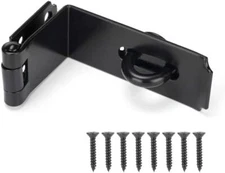 HILLMASTER Door Hasp Latch 90 Degree, 7-3/4" Extra Thick Heavy Duty Steel Safety