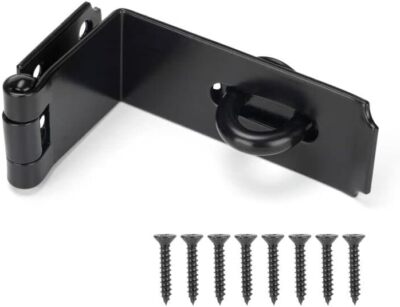 HILLMASTER Door Hasp Latch 90 Degree, 7-3/4'' Extra Thick Heavy Duty Steel Safety