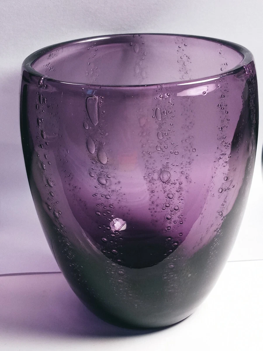 4 Portmeirion Hand Blown Bubbleglass Purple Amethyst Drinking