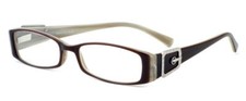 Calabria Designer Reading Glasses 814 Nutmeg Brown White Marble Silver Crystals