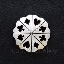 WESTERN CRAFT HORSE SADDLE TACK SADDLE POKER CARD SUIT CONCHOS screw back
