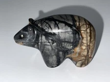 Large 2.79” 1980’s Native Zuni Carved Stone Bear Fetish By Eldred Quam (d.)