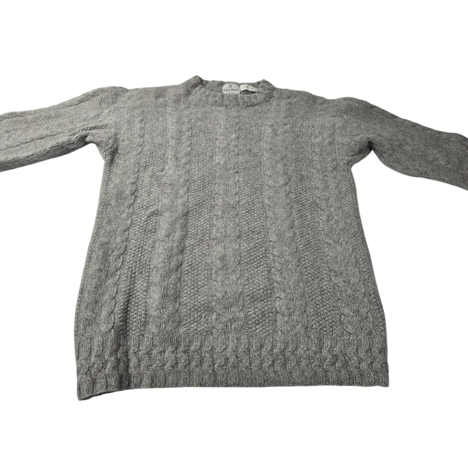 Suéter Neiman Marcus 100 % cachemir grueso tejido a mano tejido con cable M/L Foto 4 de 4