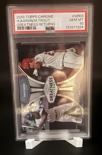 2019 Topps Chrome - Greatness Returns Mike Trout, Hank Aaron #GRE-8