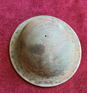Vintage British Brodie Style Steel Helmet Shell – WWI / WWII Era For Restoration