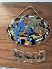 2009 Trail of Painted Ponies Blue Medicine Hand Painted Glass Suncatcher Horse
