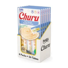 INABA Churu Cat Treats 24 Tubes Tuna Recipe Grain-Free Lickable Creamy Purée
