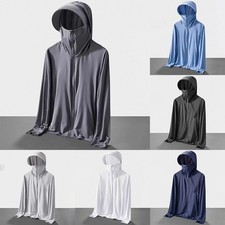 Lightweight Men's Hooded Sun Protection Outwear Jacket for Fishing Hunting Use