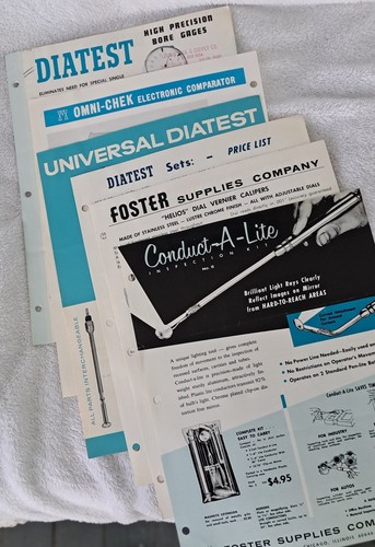 Foster Supplies Company Brochures 1960's. Gages, Calipers, Comparators