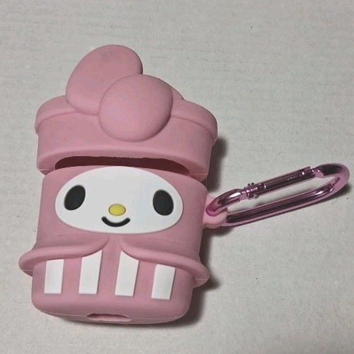 Sanrio My Melody Pink Rubber Silicone Skin Ipod Case Cover Bag/Keyring Clip 