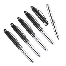5 Pcs Ballpoint Pen with Stylus Tip and LED F...