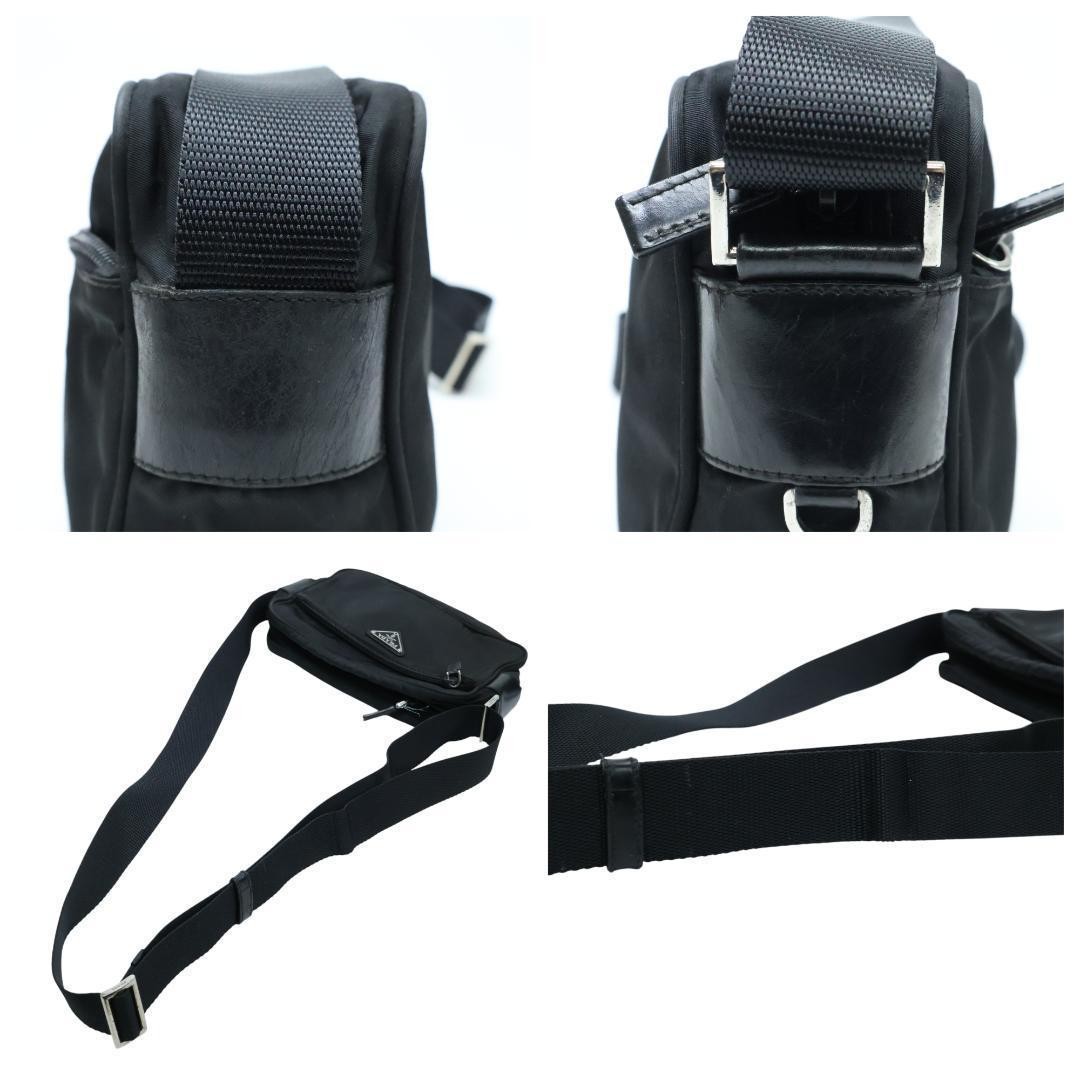 Excellent Condition PRADA Shoulder Bag Camera Bag Triangle Logo White Tag Black thumbnail 9