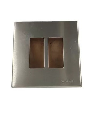 Vimar 08606 Ivory Series 8000 Aluminum 2 Seater Snap Plate