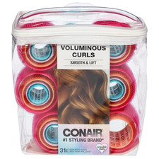 Conair Heatless Hair Rollers Self Grip Volume Curlers 31 Count