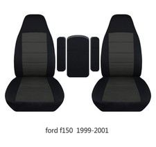 Truck Seat Covers Fits 99-01 Ford F150-250-350 Front Bucket Seats With Armrest