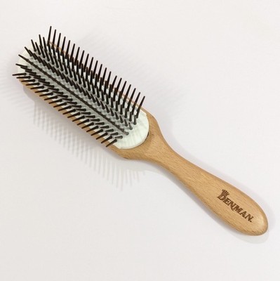 Denman D3 Wooden Handle Hair Brush 7 Row Quality Classic Rounder Beechwood NEW