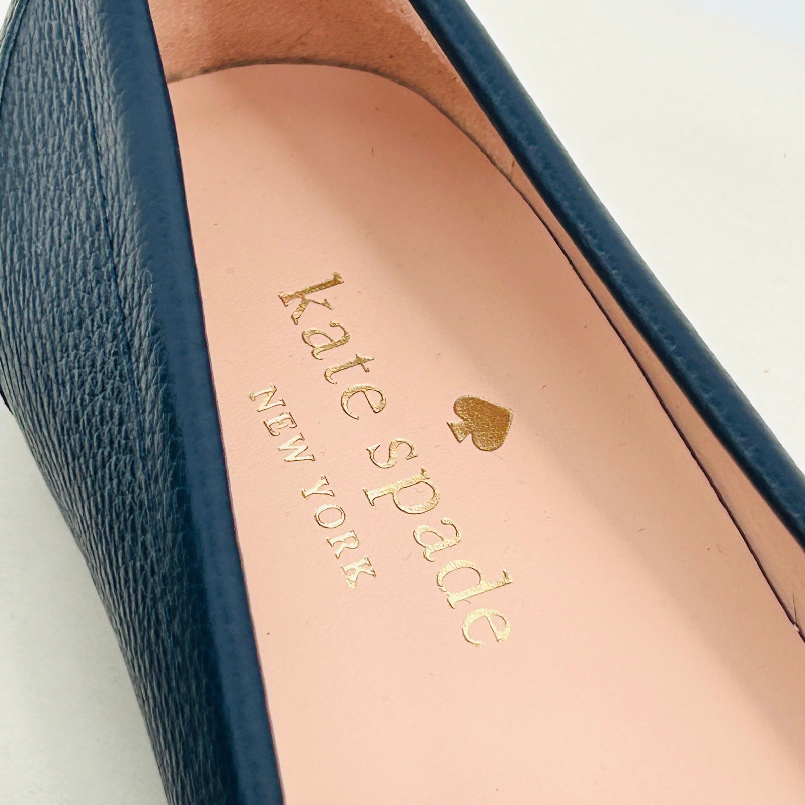 New Kate Spade New York Navy Blue Pebbled Leather Carmen Driving Loafers thumbnail 6