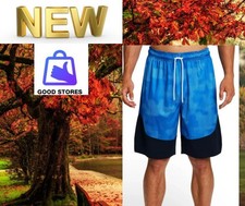And1 Mens Shorts Basketball size L Gym Premium 10" Inseam Blue Lemonade NEW