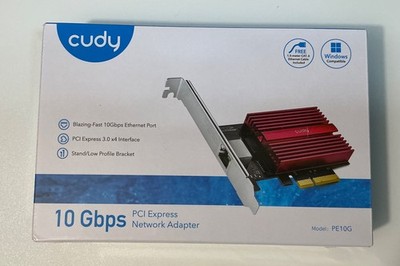 Cudy PE10G Network Card, 10G Base-T PCIe Ethernet Adapter, Flow, PCI Express 3.0