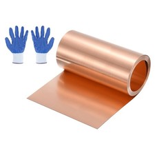 3.28ft Copper Sheet Roll, 1000x100x0.05mm Pure Copper Strip with Gloves