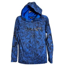 Spyder Mens Blue Web Graphic Print Performance Hoodie Pullover Large L/G/G